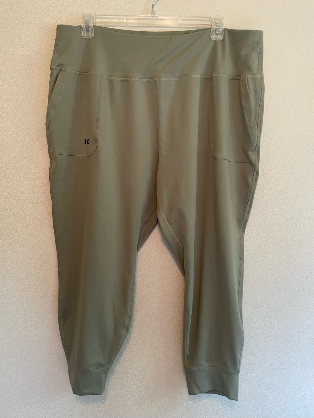 Under Armour Olive Green Cropped Jogger Sweatpants Pockets 3x